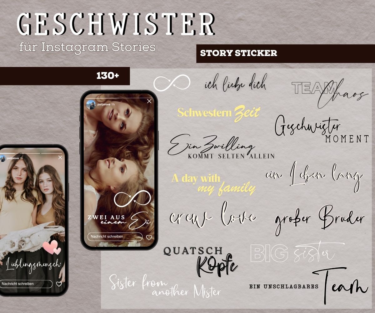 GESCHWISTER | 130+ STORY STICKER