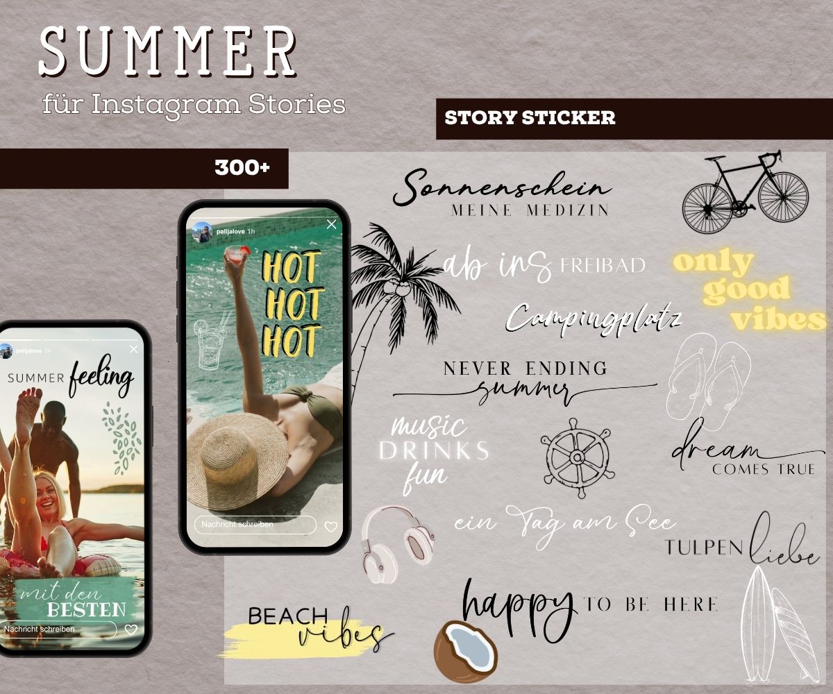 SUMMER | 300+ STORY STICKER