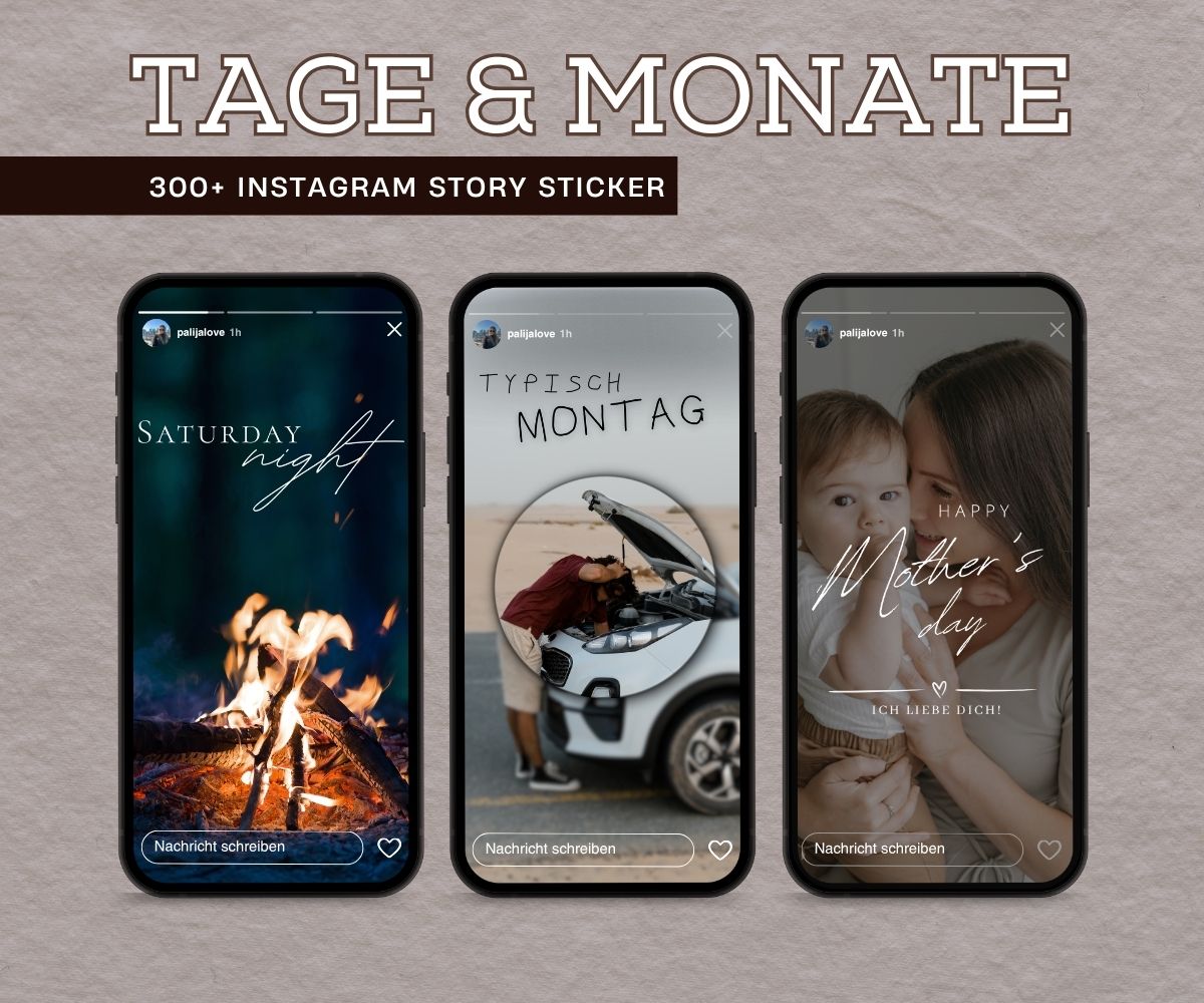 TAGE & MONATE | 300+ STORY STICKER