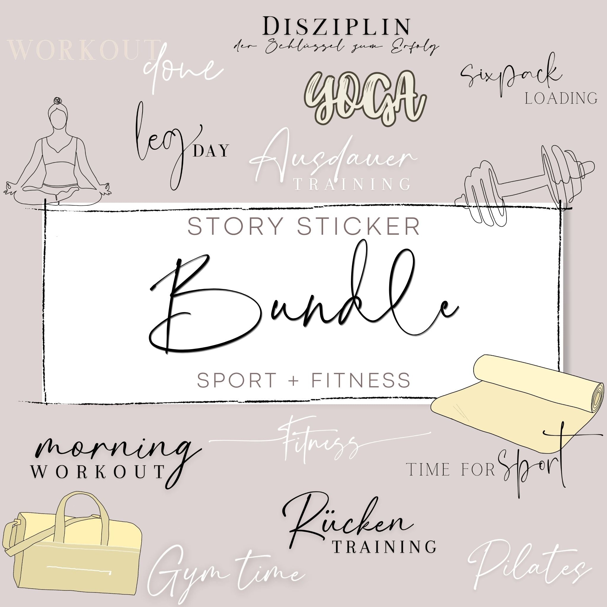 SPORT + FITNESS BUNDLE | 200+ STORY STICKER
