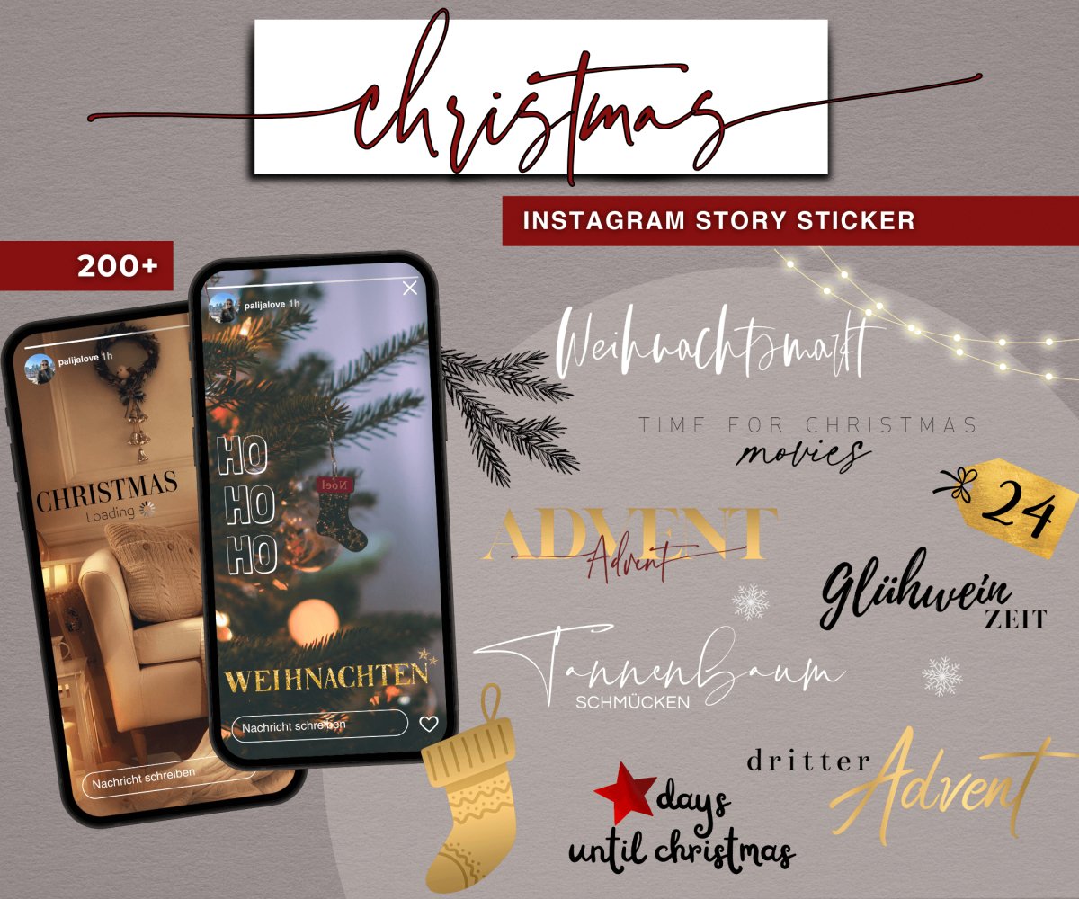CHRISTMAS | 200+ STORY STICKER - palijalovedesign