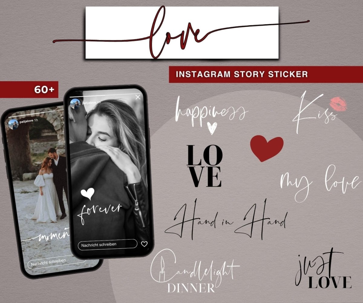 LOVE | 60+ STORY STICKER - palijalovedesign