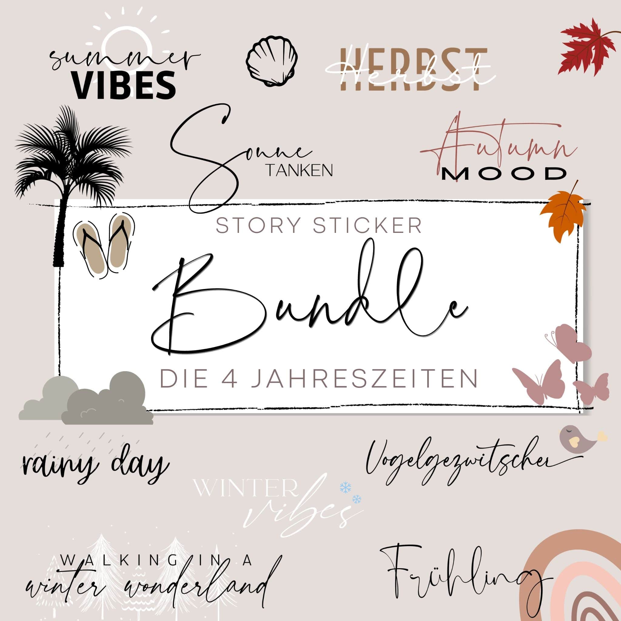 DIE 4 JAHRESZEITEN BUNDLE | 400+ STORY STICKER - palijalovedesign