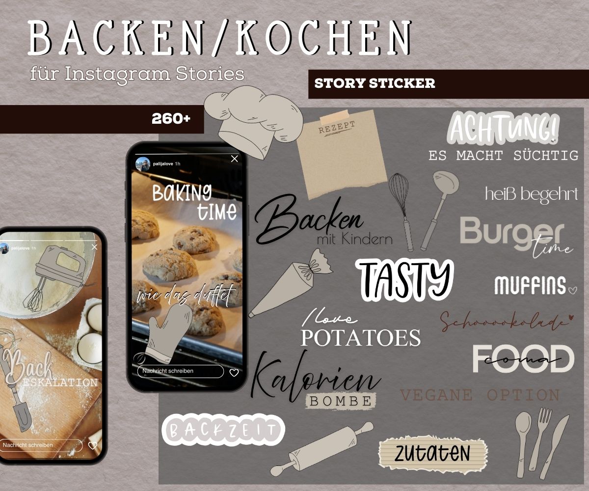 BACKEN/KOCHEN | 260+ STORY STICKER