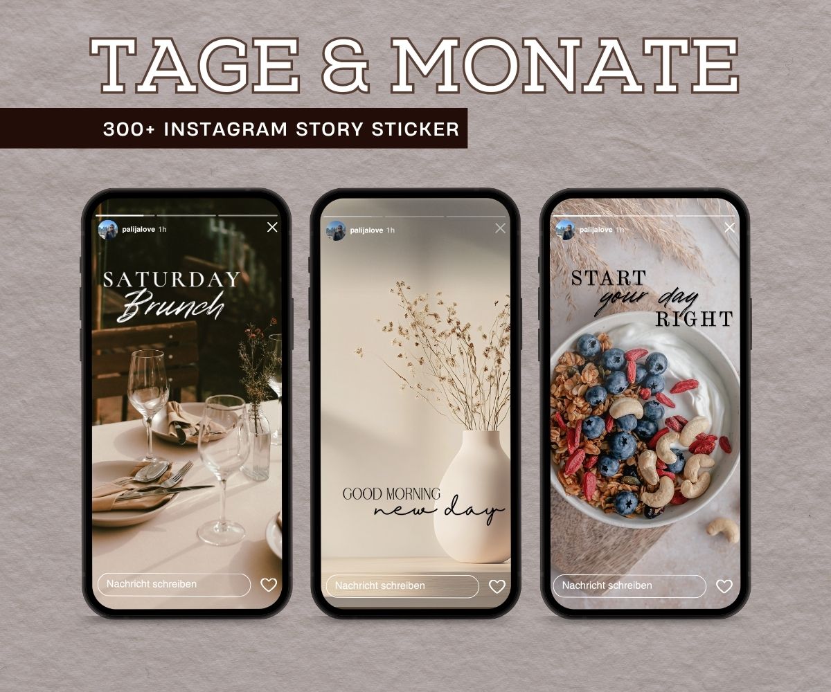 TAGE & MONATE | 300+ STORY STICKER