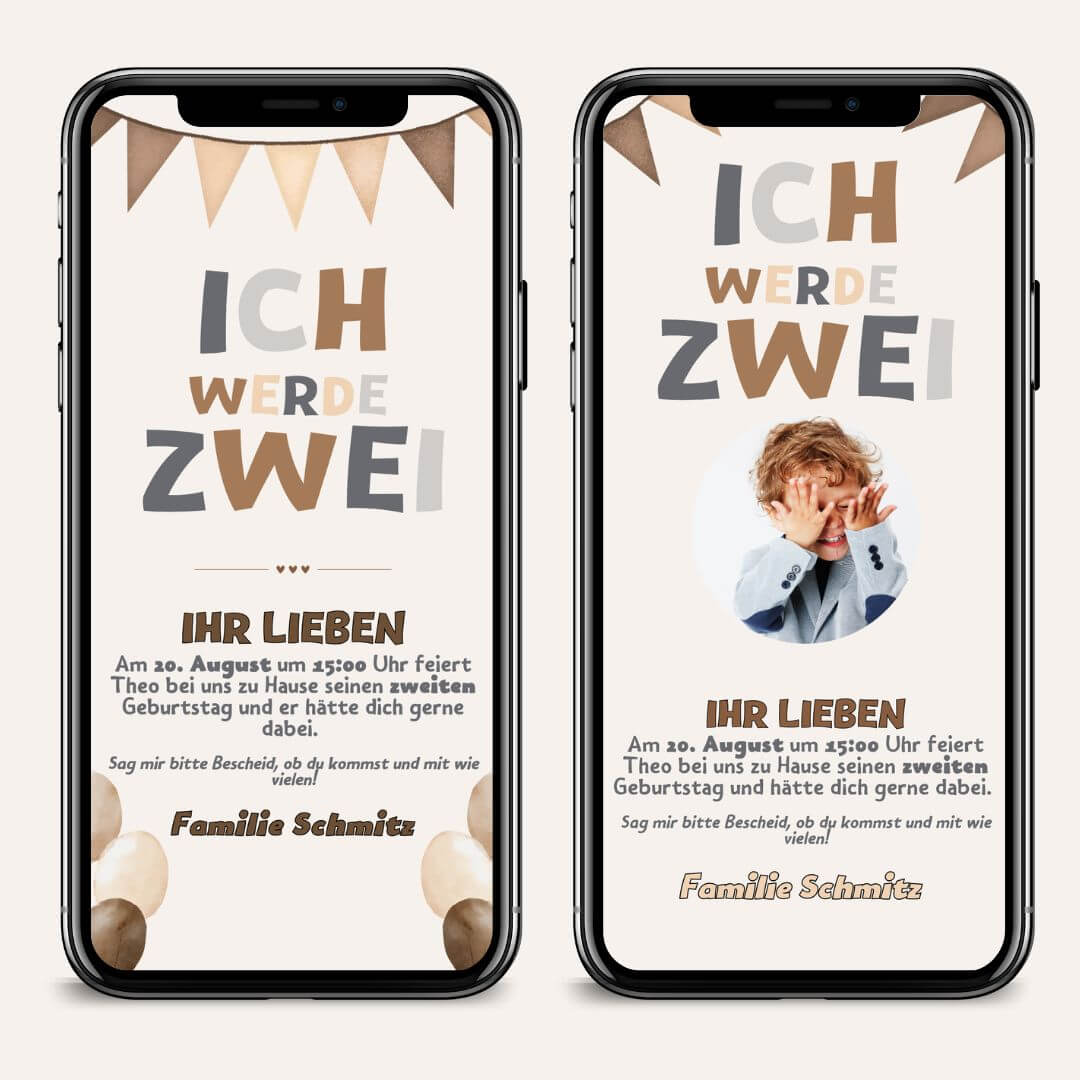 "BEIGE - BROWN" Geburtstag | E - CARD - palijalovedesign