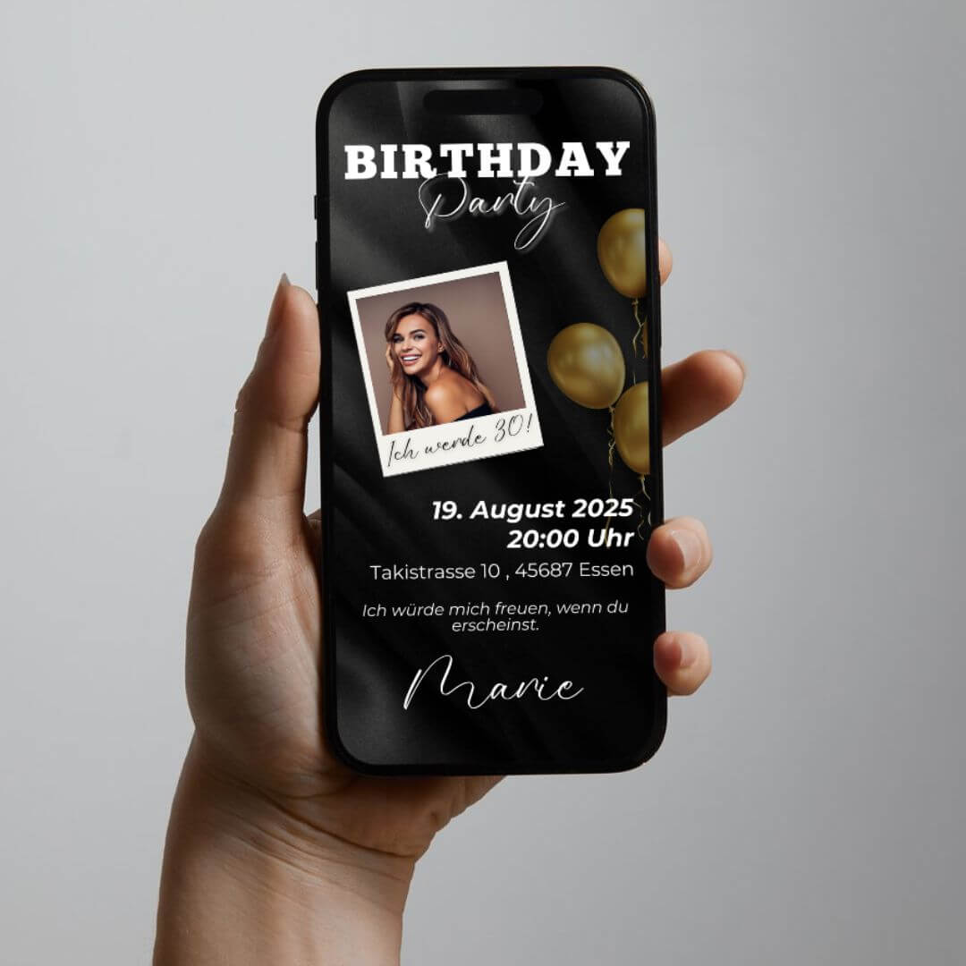 "BLACK" Geburtstag | E - CARD - palijalovedesign