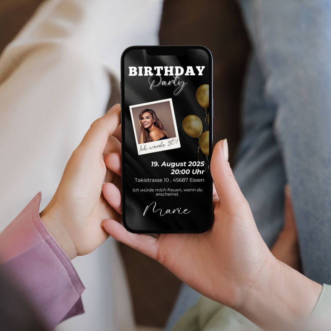 "BLACK" Geburtstag | E - CARD - palijalovedesign